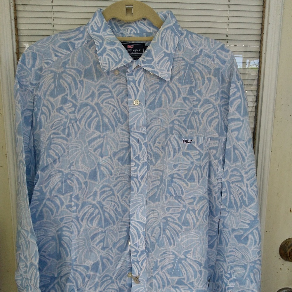 Vineyard Vines Classic fit tucker linen L/S shirt Large